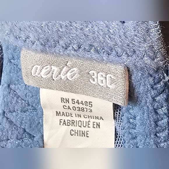 Aerie •Size 36C• Blue Wireless Lace Bra Padded Cups Criss-Cross Back Strap - Picture 5 of 5